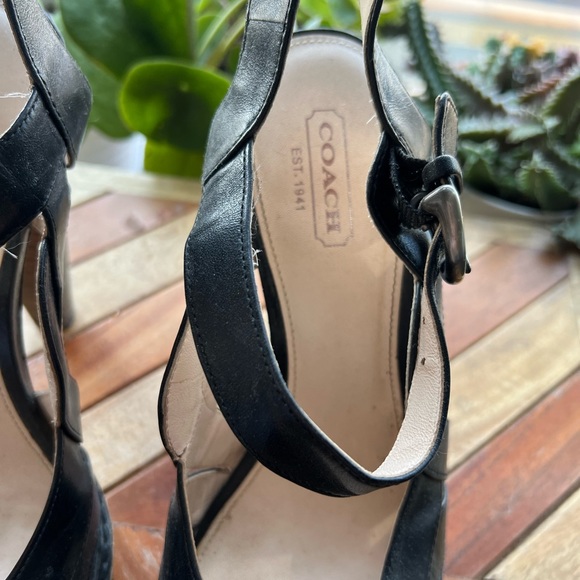 Coach Tamara Black Leather Heels 👠 - Picture 2 of 8
